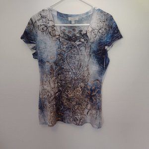 Dress Barn Embellished and colorful T shirt Top